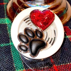 Cute Dog Paw & Red Heart Car Vent Clip Freshener